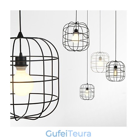 מיני אומנותי תליון מנורת כלוב ציפורים 1 אור Mordern פשטות גימור שחור לבן מתכת פלדת פחמן Droplight מיני אומנותי תליון מנורת כלוב ציפורים 1 אור Mordern פשטות גימור שחור לבן מתכת פלדת פחמן Droplight