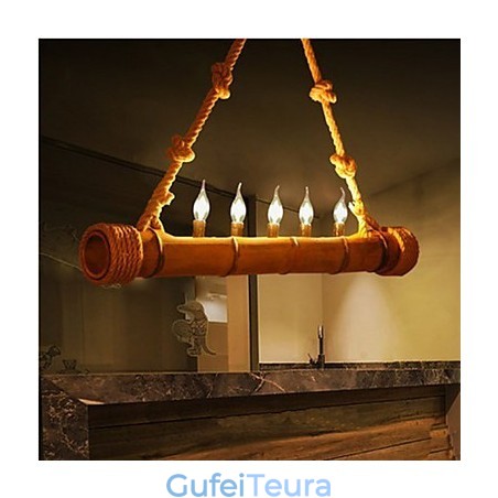 בית קפה פסטורלית נוסטלגיה נברשת במבוק דקורטיבית