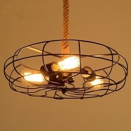 נברשת מאוורר תעשייתי וינטג' אמריקאי Lron Rope Creative