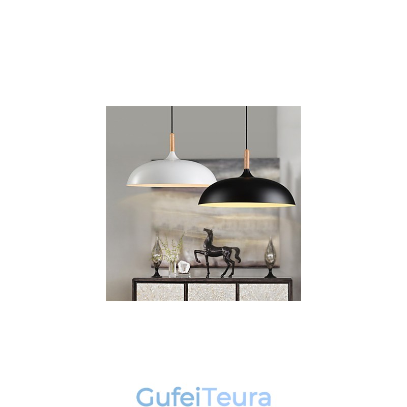 רטרו תליון אור ציור עץ+מתכת מנורות תליון קפה