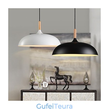 רטרו תליון אור ציור עץ+מתכת מנורות תליון קפה