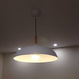 רטרו תליון אור ציור עץ+מתכת מנורות תליון קפה