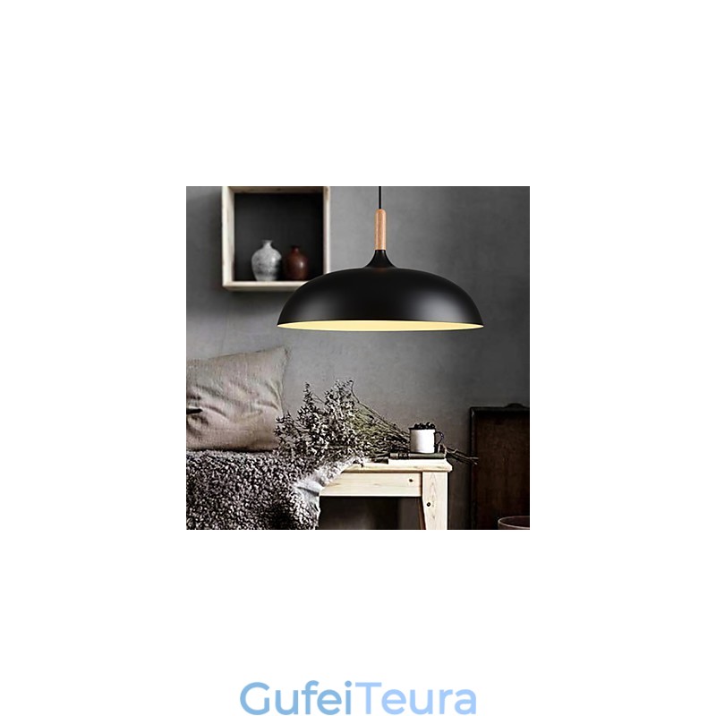 רטרו תליון אור ציור עץ+מתכת מנורות תליון קפה