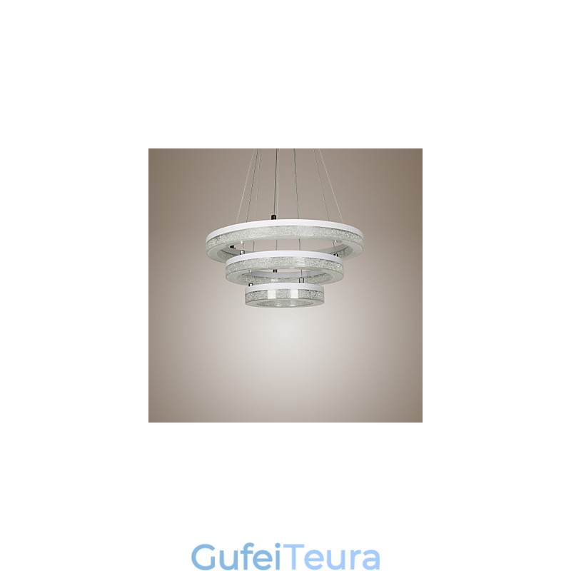 אור תליון קריסטל מנורה מודרנית שלוש טבעות